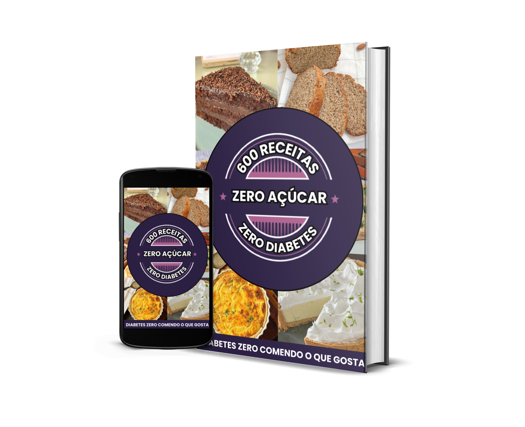 Mockup do guia 600 Receitas Zero